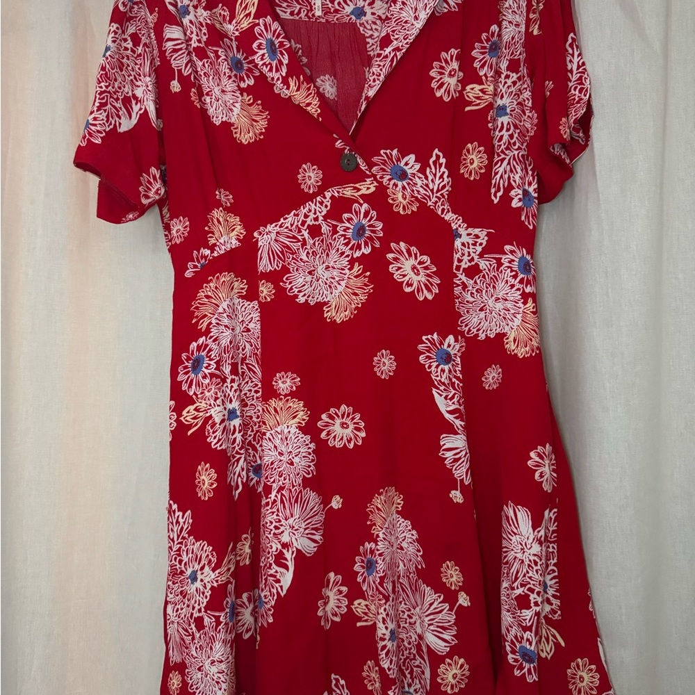 Floral Red Women's Top